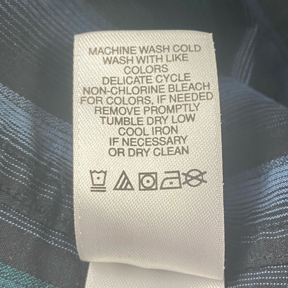 Claiborne Vertical Striped Long Sleeve Button Down Shirt Men's XL Black Green - Picture 8 of 8